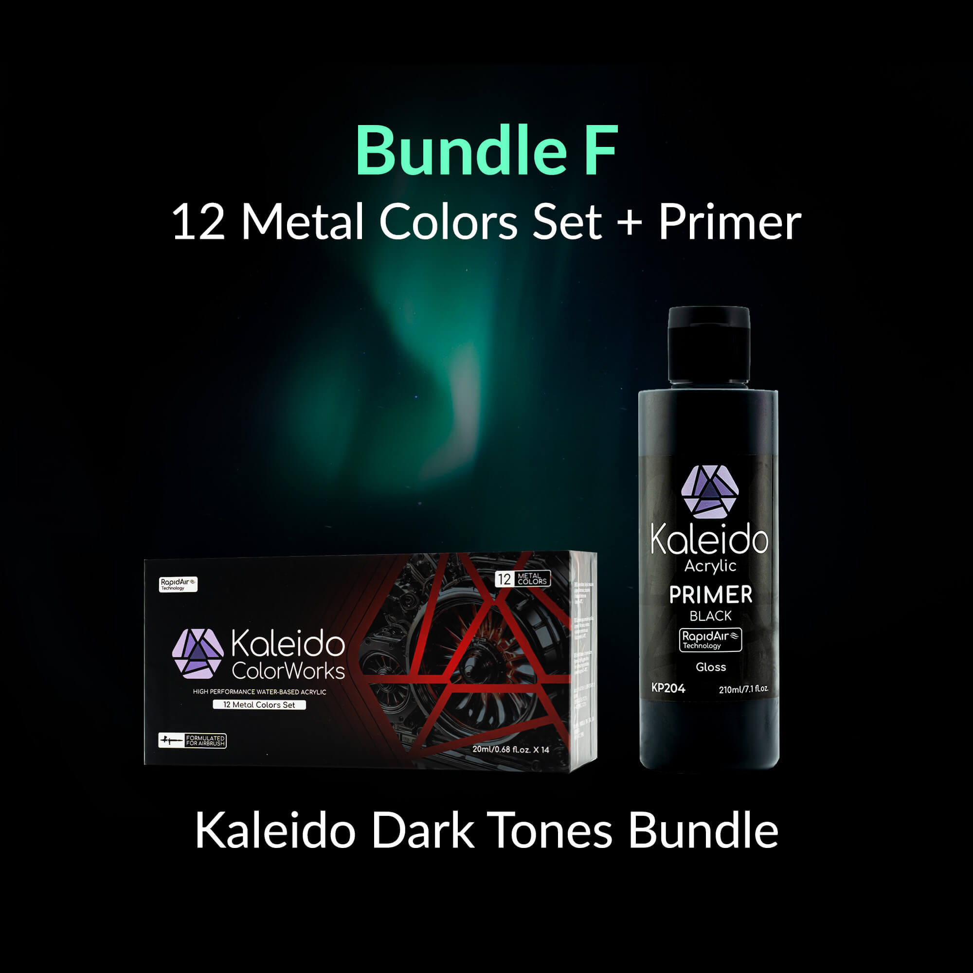 12 Metal Colors Set + KP204 Gloss Black Primer