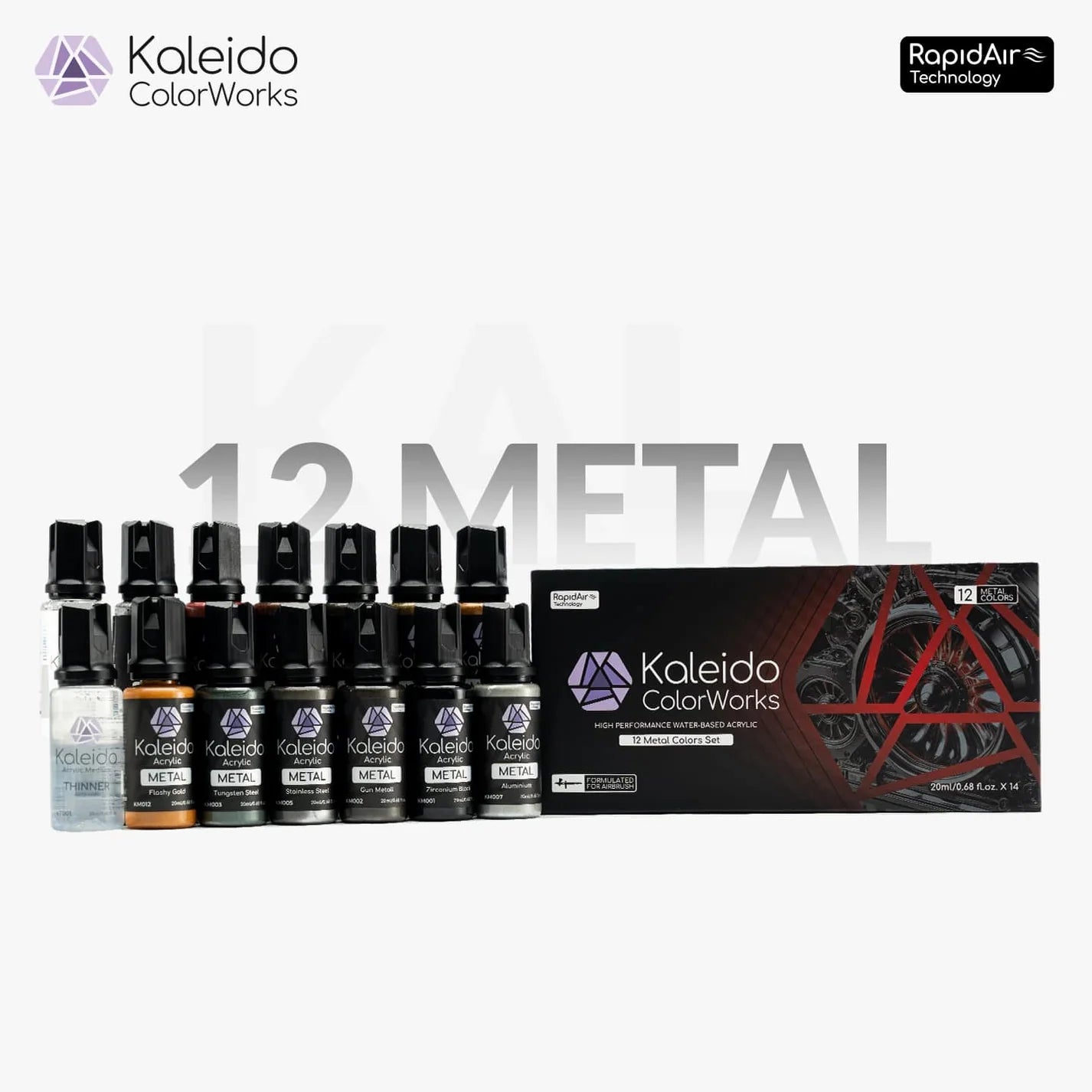 【新品】Gaahleri Kaleido 水性アクリル塗料 24色×２セット他 カレイドカラーワークス 水性塗料 12色セット メタルカラー – Gaahleri