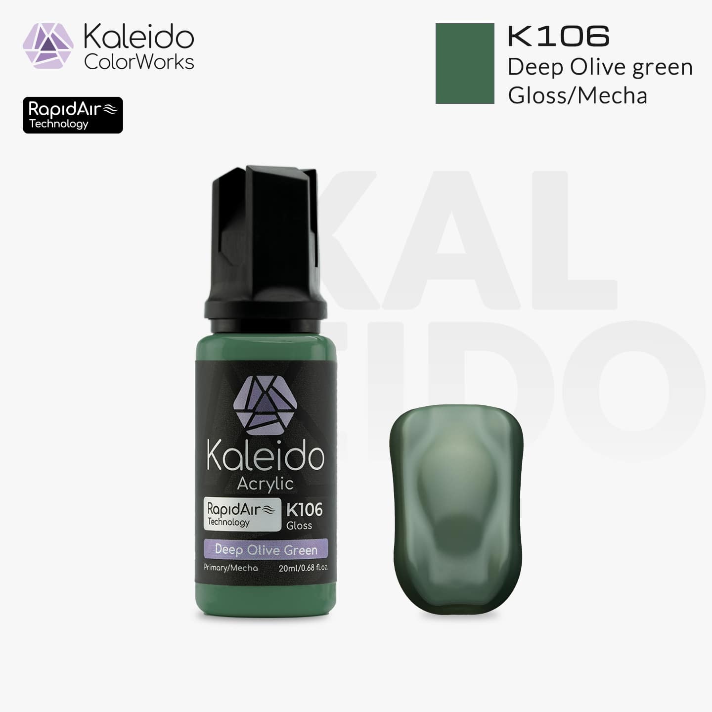 カレイドカラーワークス 水性塗料 K106 ディープオリーブグリーン 20ml
