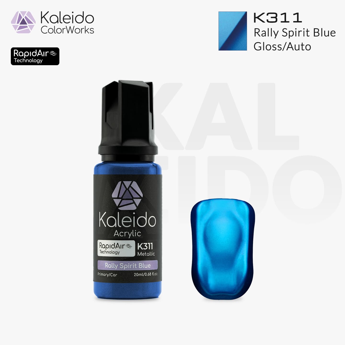 メタライズドウッド　ケヤキ　ブルー　ラッカー塗装 カレイドカラーワークス 水性塗料 K311 ラリースピリットブルー 20ml