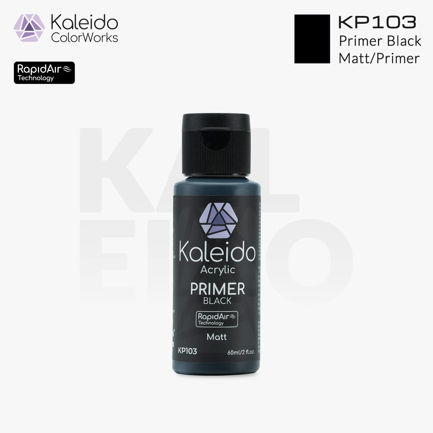 カレイドカラーワークス 水性塗料 KP203 プライマー ブラック 210ml
